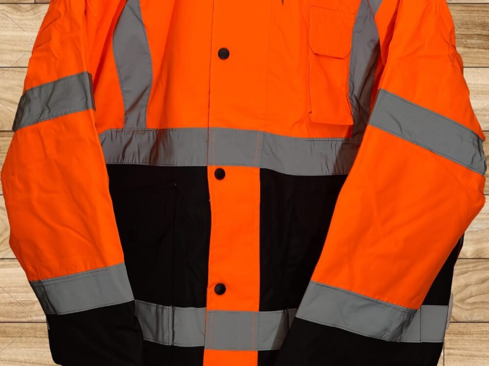 جاكيت سيفتي برتقالي * اسود